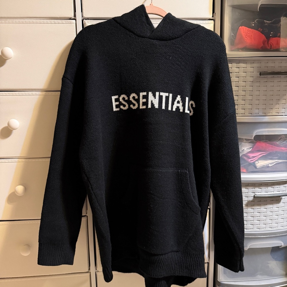 Fear of God Essentials Black Hoodie Sweater